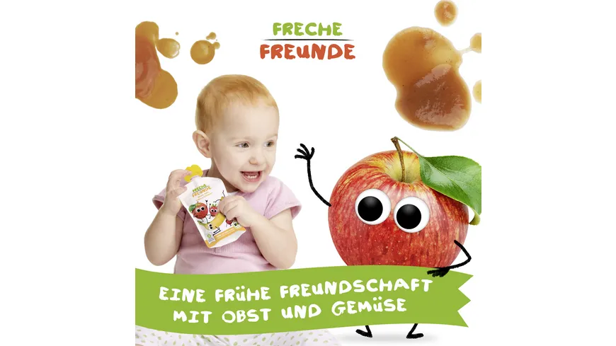 Freche Freunde Fruchtpüree Quetschie Banane, Apfel, Erdbeere & Himbeere 100 g
