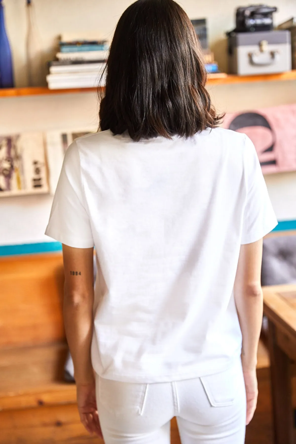 Olalook  Weißes, weiches, strukturiertes Strick-T-Shirt mit halbem Rollkragen für Damen TSH-19000610