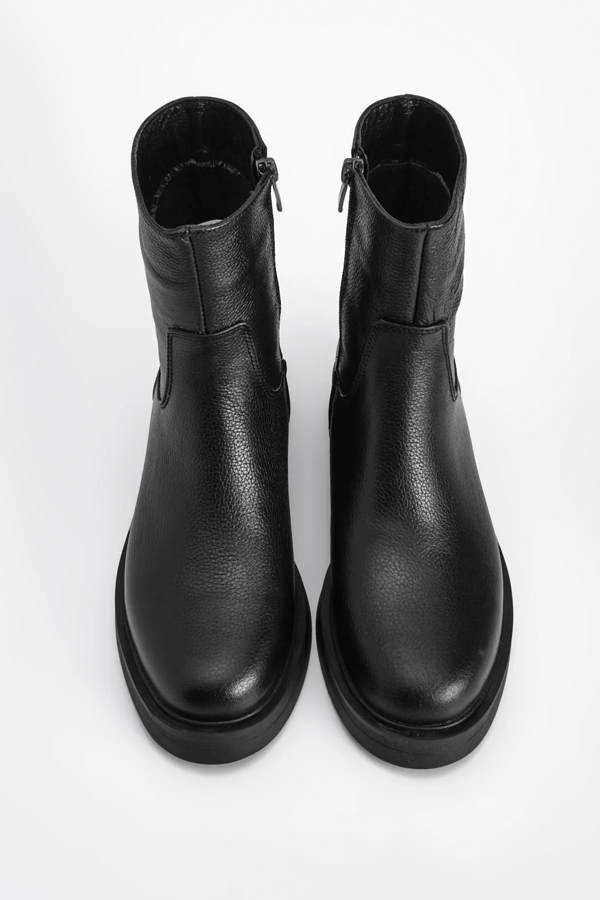 Marjin  Damen-Tagesstiefel aus echtem Leder mit dicker Sohle Zervas Schwarz