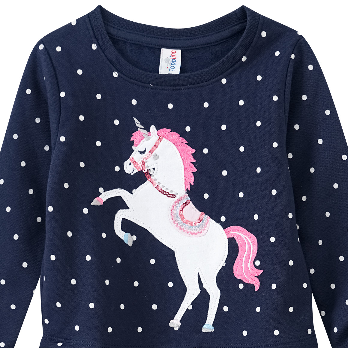 Mädchen Kleid mit Einhorn-Applikation