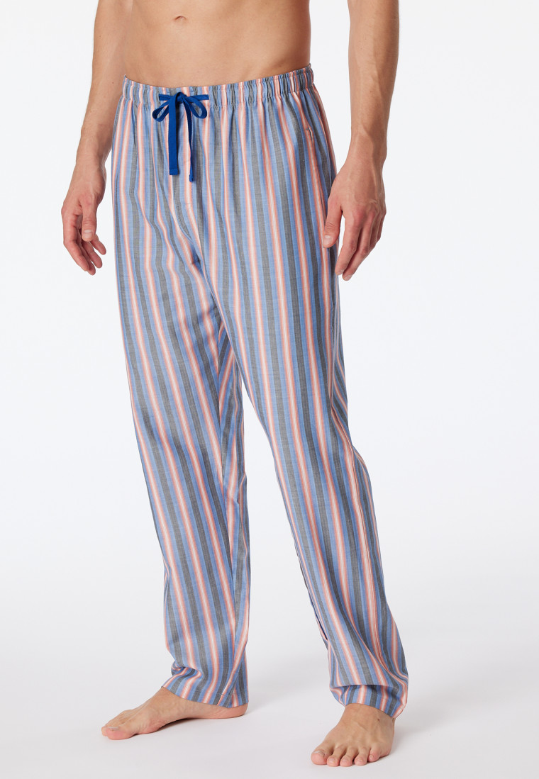 Loungehose lang Webware Organic Cotton Streifen grapefruit - Mix+Relax