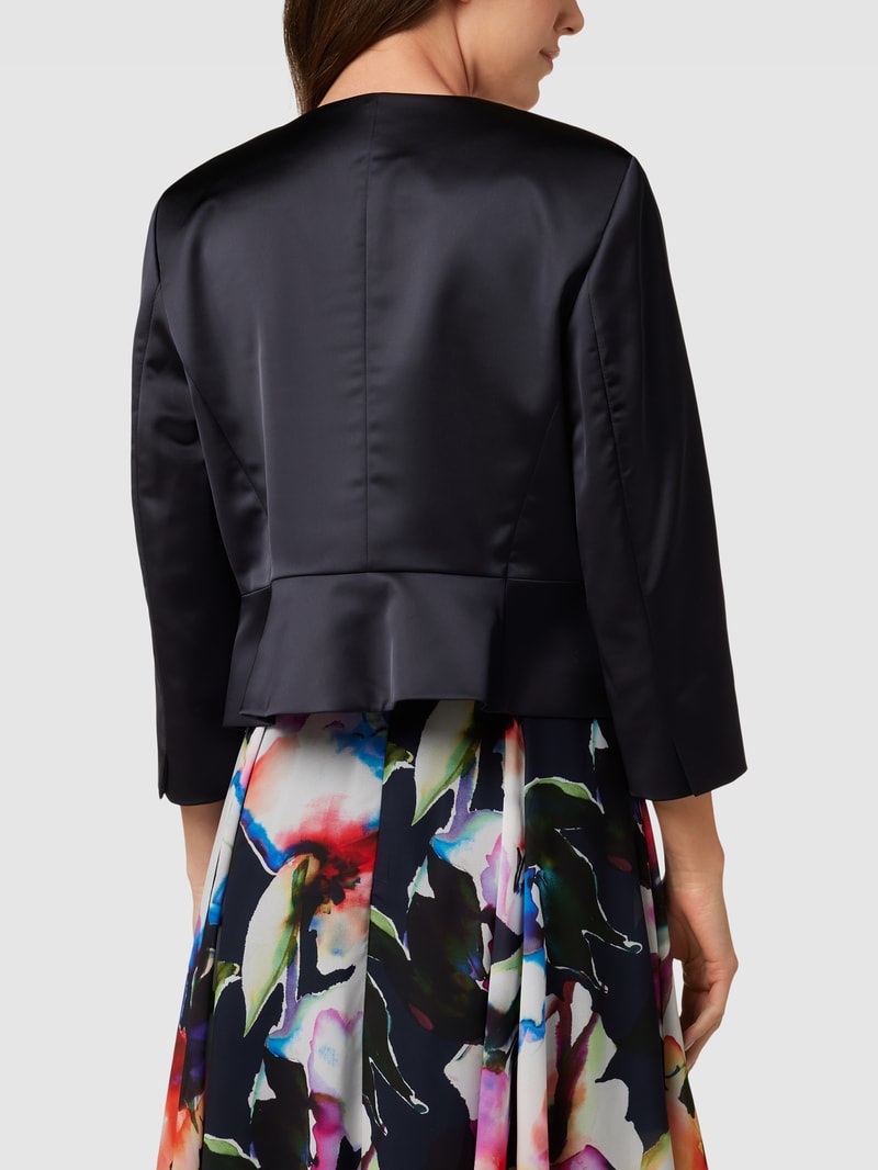 Blazer mit Schalkragen in marineblau meliert