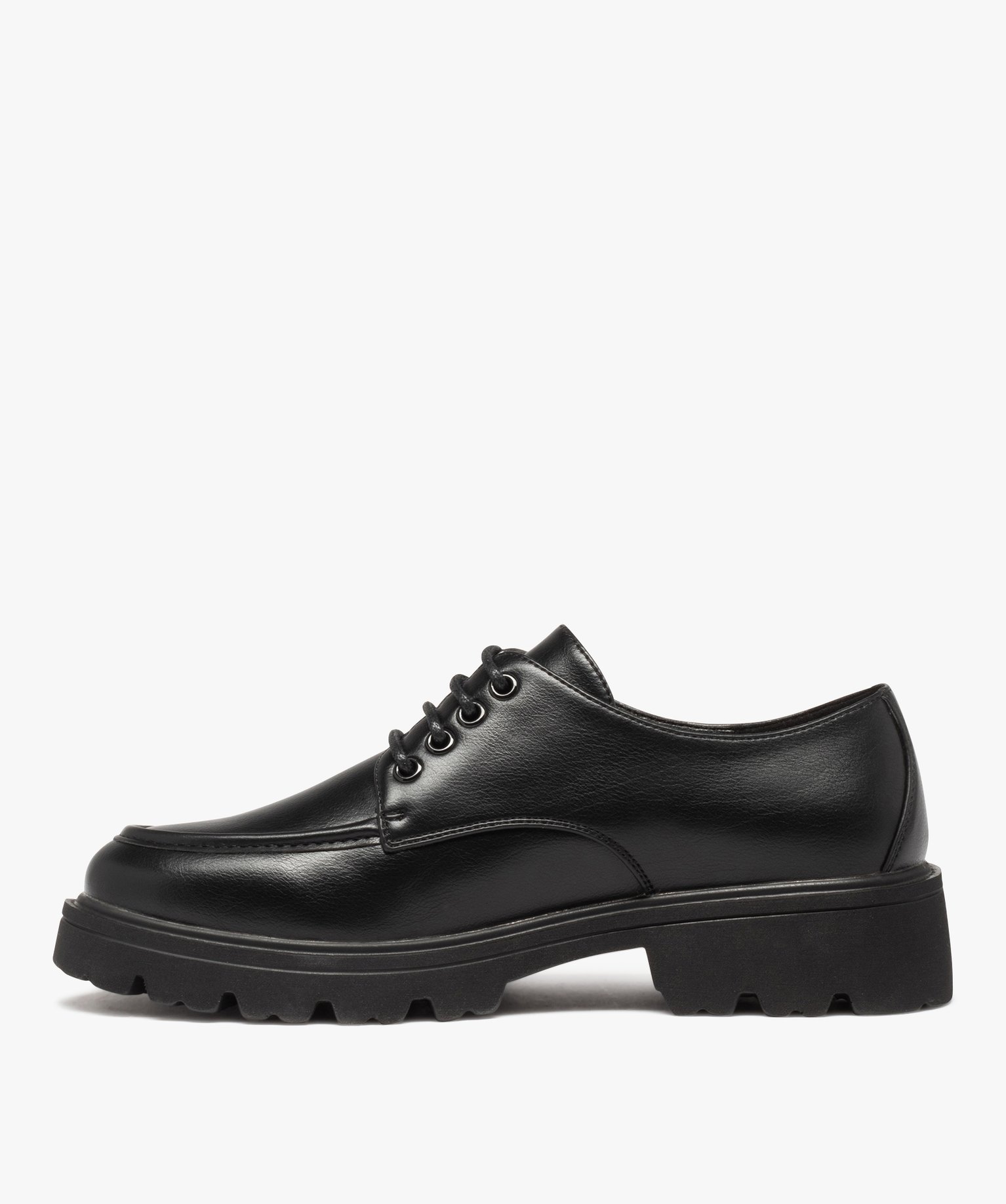 Derbies femme style rock à semelle épaisse et crantée noir | GEMO