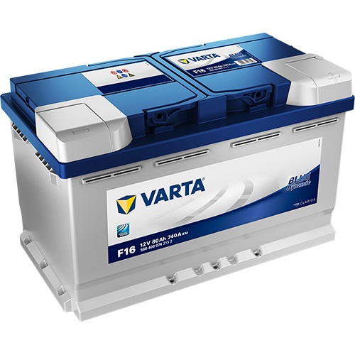 VARTA Blue Dynamic 5804000743132 Autobatterien, F16, 12 V, 80 Ah, 740 A