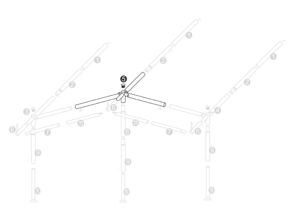 Obelink Vorzeltgestänge 28 mm Mittelkreuz