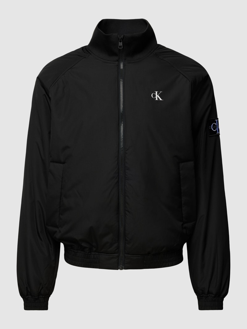 Bomberjacke mit Stehkragen Modell 'HARRINGTON' in black