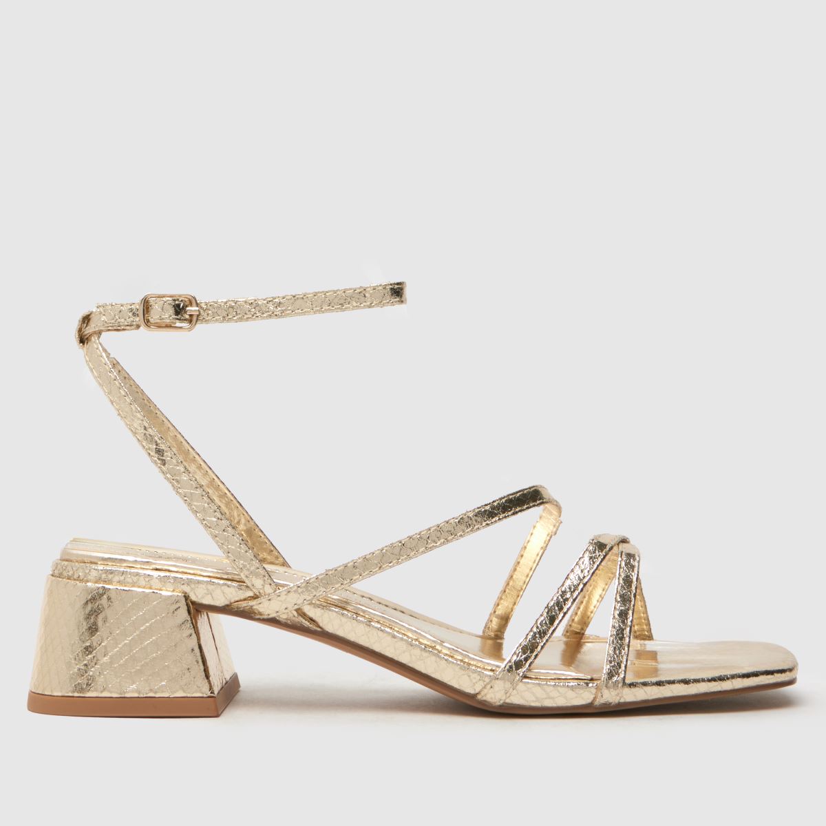 Schuh Sander – Guldfärgade sandaler med remmar