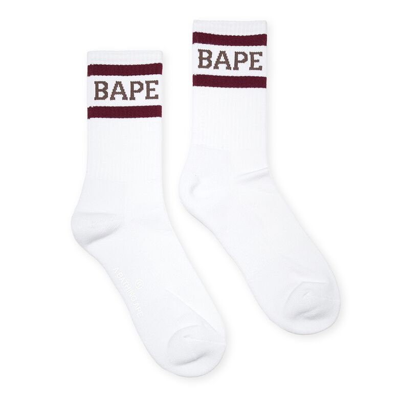 A Bathing Ape Bape Socks burgundy