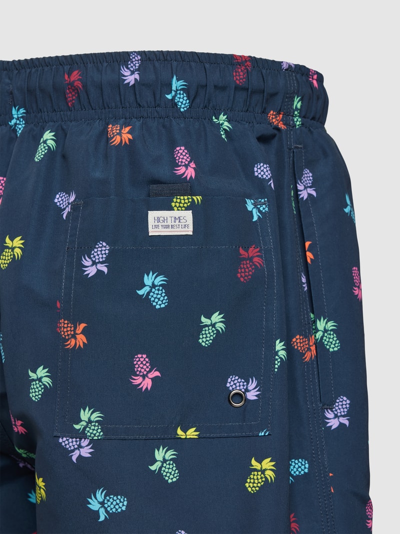 Badehose mit Allover-Muster in marineblau