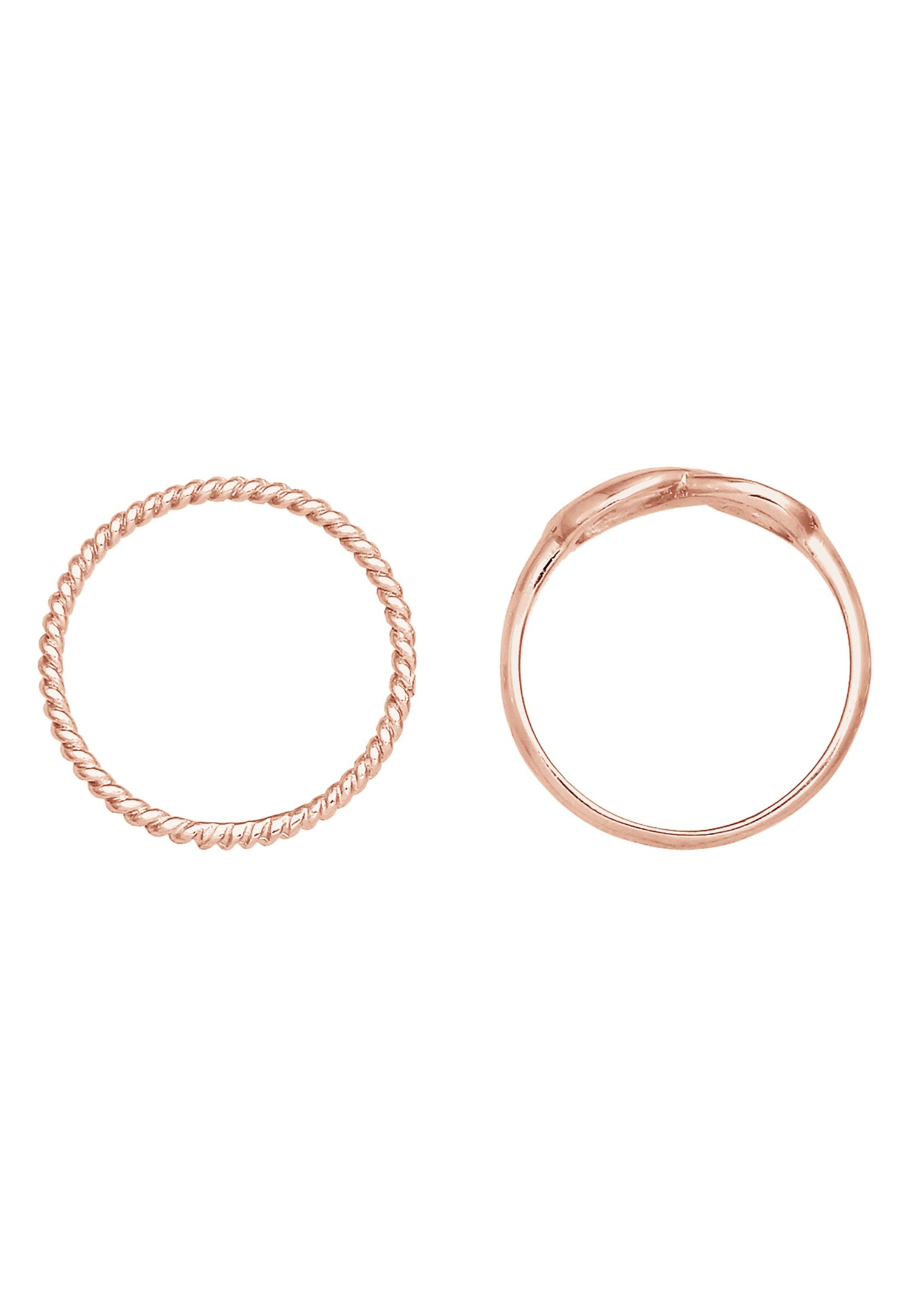 Pierścionek Elli Women's Duo Infinity Twisted Basic Trend Blogger Layered ze srebra próby 925