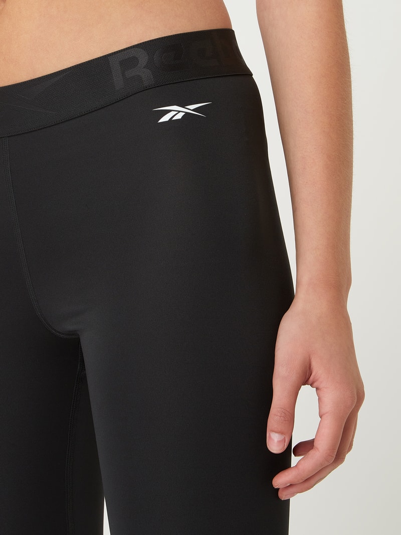 Sportleggings mit Logo-Bund in schwarz