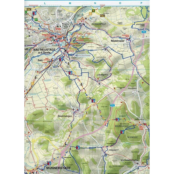 Rhön, Bad Kissingen, Bad Neustadt a.d.S. und Umgebung 1 : 35 000 Radwander- und Wanderkarte - Wanderkarte
