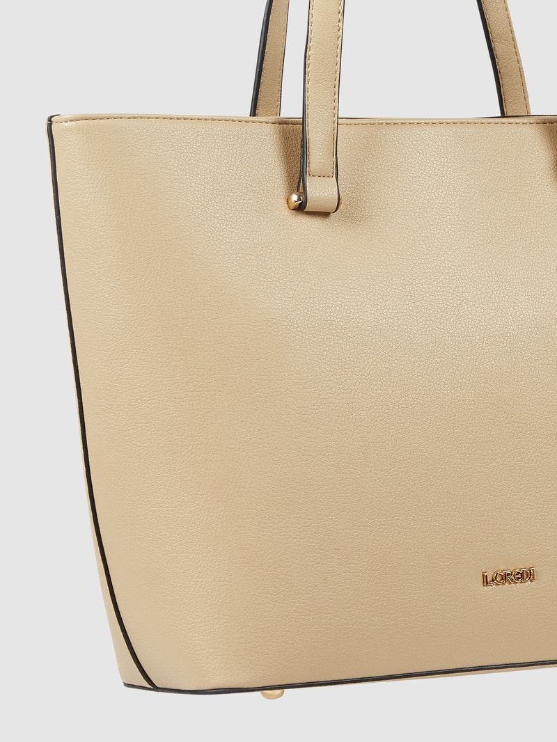 Shopper in Leder-Optik Modell 'Filippa' in stein