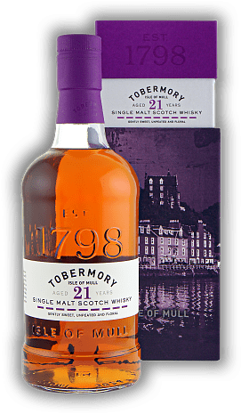 Tobermory 21 Years Tobermory 21 Years Sanfte Süße, ungetorft und floral. Alter 21 J. - 0,7	 Liter - Vol 46,3%