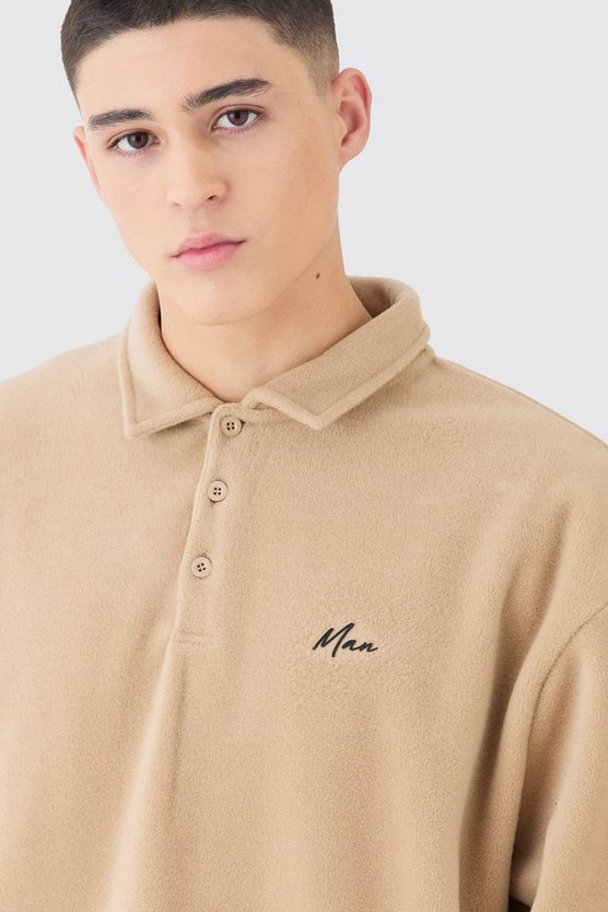 Oversize Man Fleece Rugby-Poloshirt