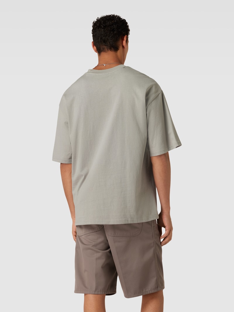 Oversized T-Shirt mit überschnittenen Ärmeln in mittelgrau