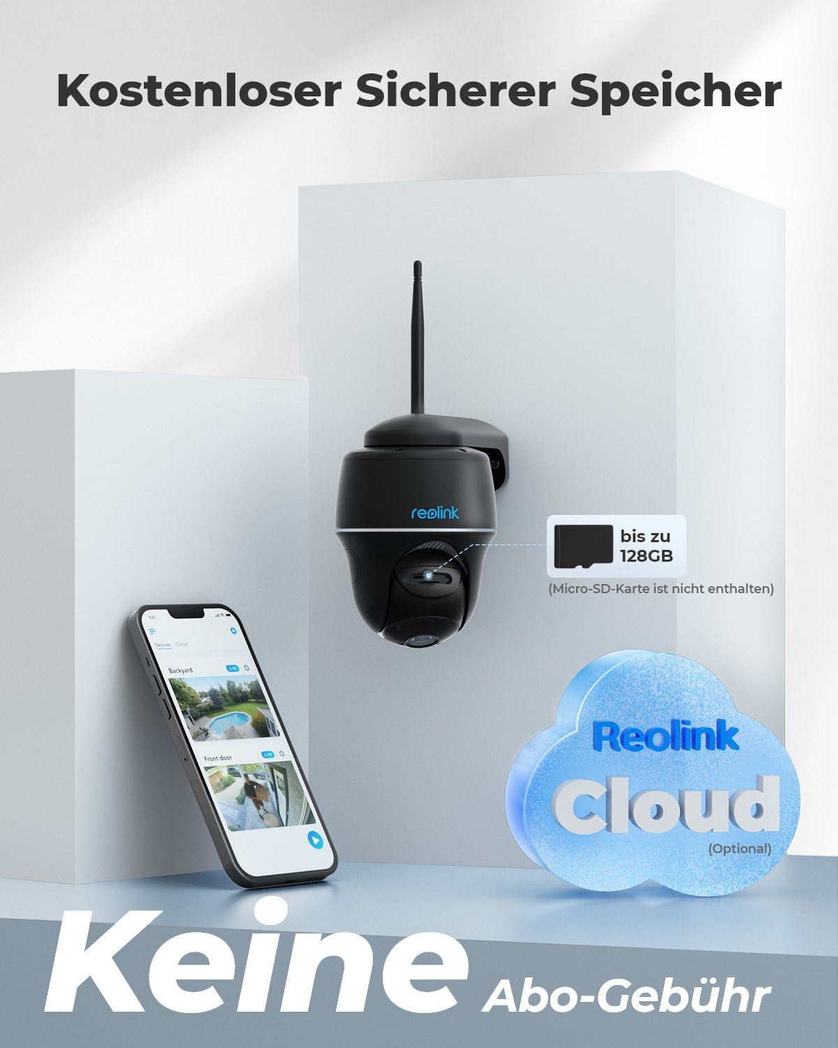 Reolink Argus Serie PTCam ProHD 4MP mit Solarpanel, 4/5GHz WLAN Überwachungskamera (Außenbereich)