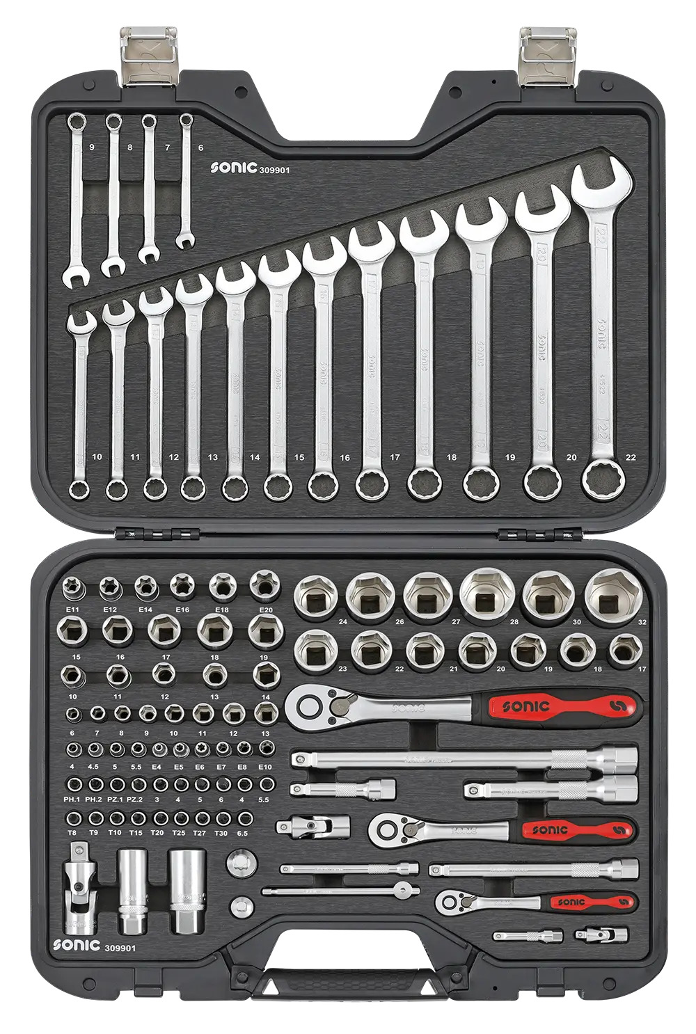Sonic 309901 Werkzeugkoffer mit 99-teiligem Sortiment
