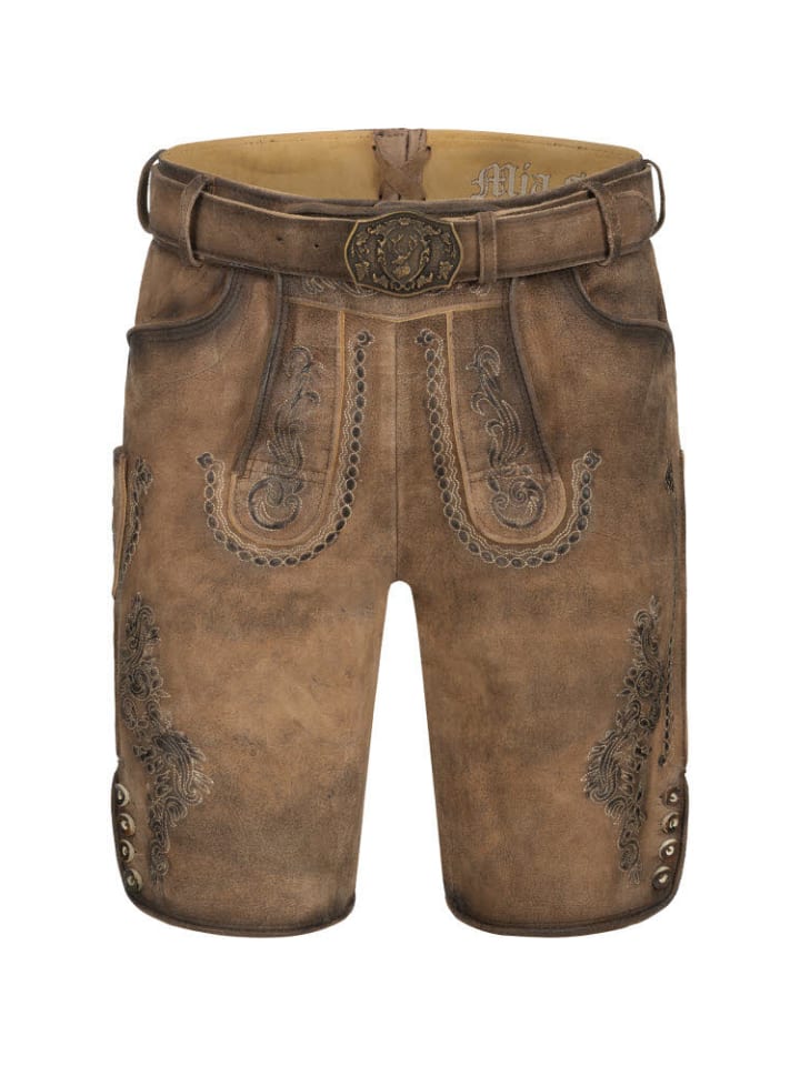 Nübler Lederhose kurz Luther in Braun günstig kaufen