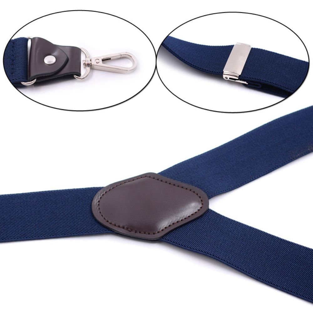 SCOSPORT Hosenträger Herren Durable Elastic Verstellbare Hosenträger (4 Starken Haken, 1-St., Polyesterseide mit Gummibändern) Verschiedenen Farben