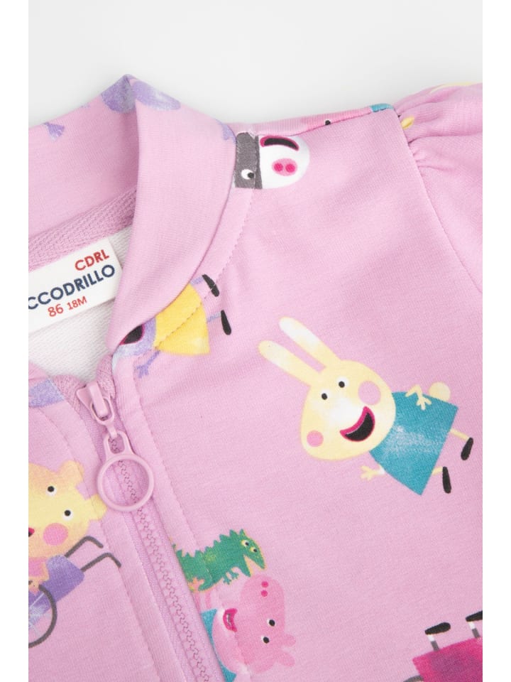 Coccodrillo Sweatshirt mit Reißverschluss in gedämpftes Rosa günstig kaufen
