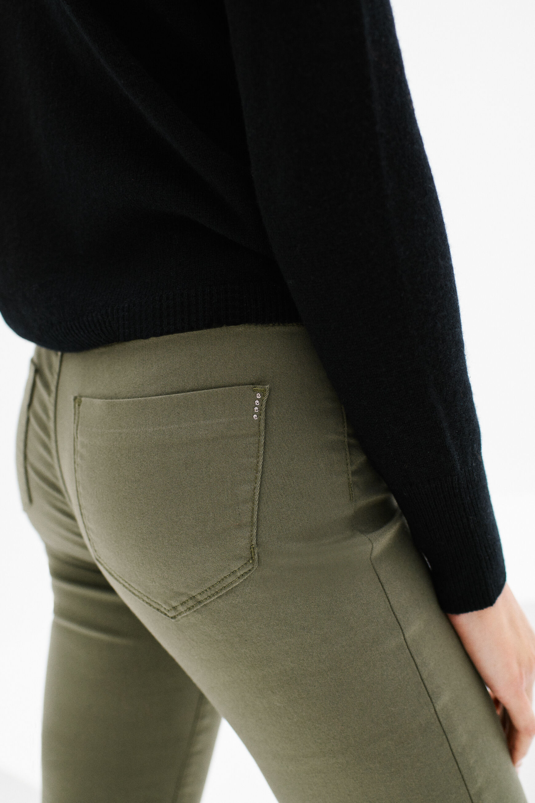 pantalon joss vert kaki femme