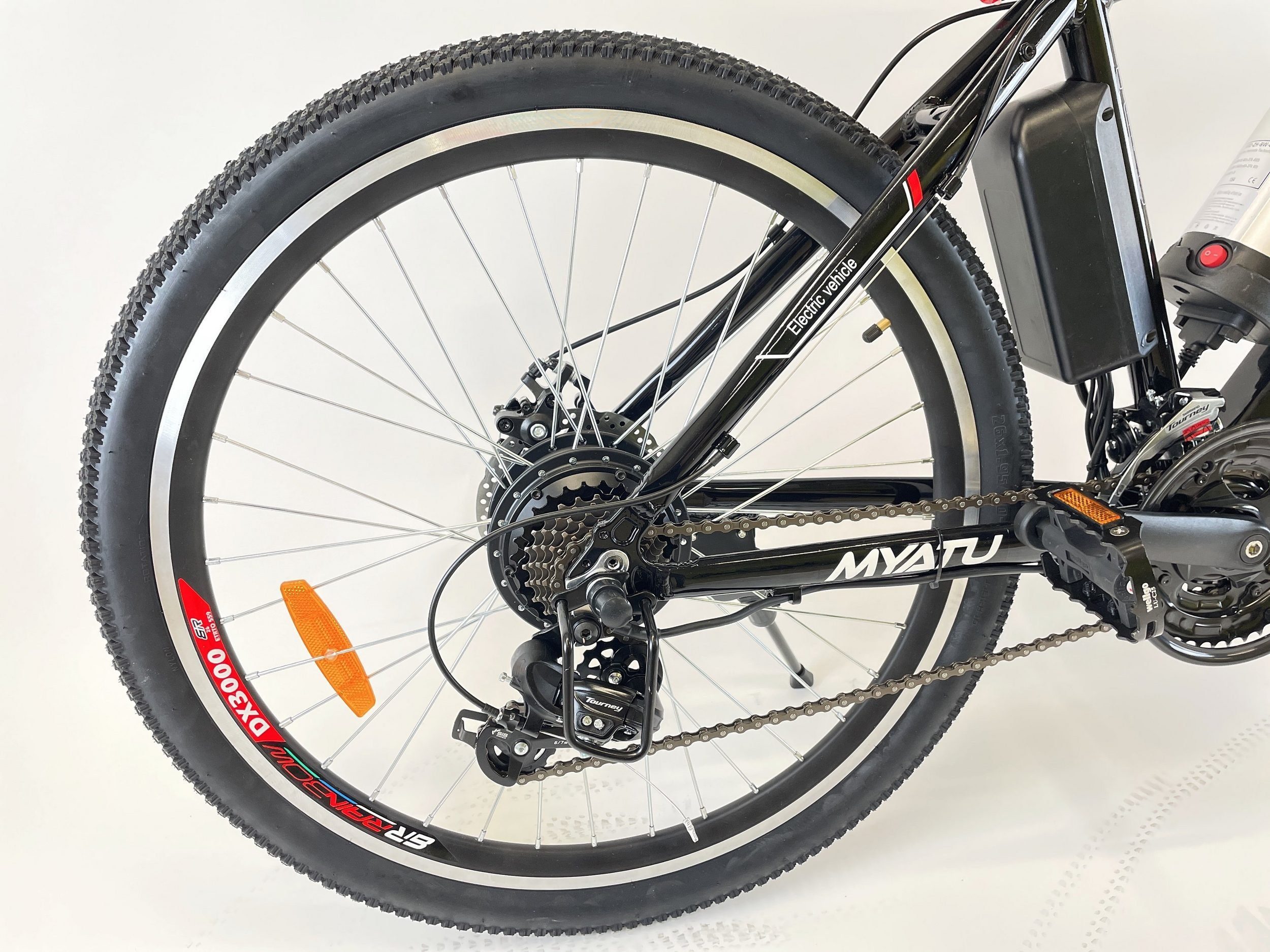 Myatu E-Bike 26 Zoll E-Mountainbike mit 36V 10.4AH Lithium-Batterie, 21 Gang, Tretlagerschaltung, Elektro Pedelec für Herren und Damen