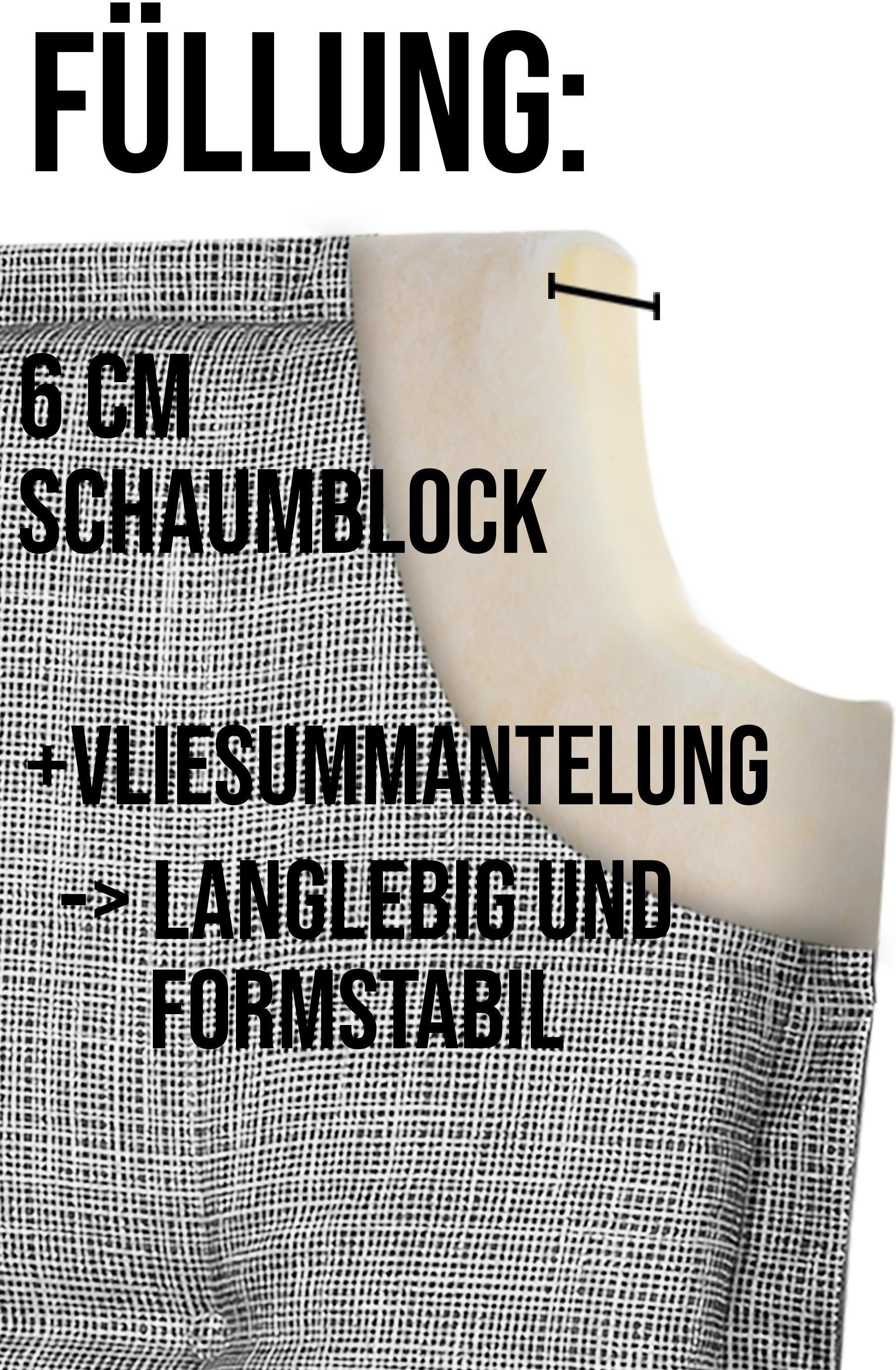 Aspero Sitzauflage 4 Stuhlauflagen Niedriglehner, (Set), Wasserabweisend