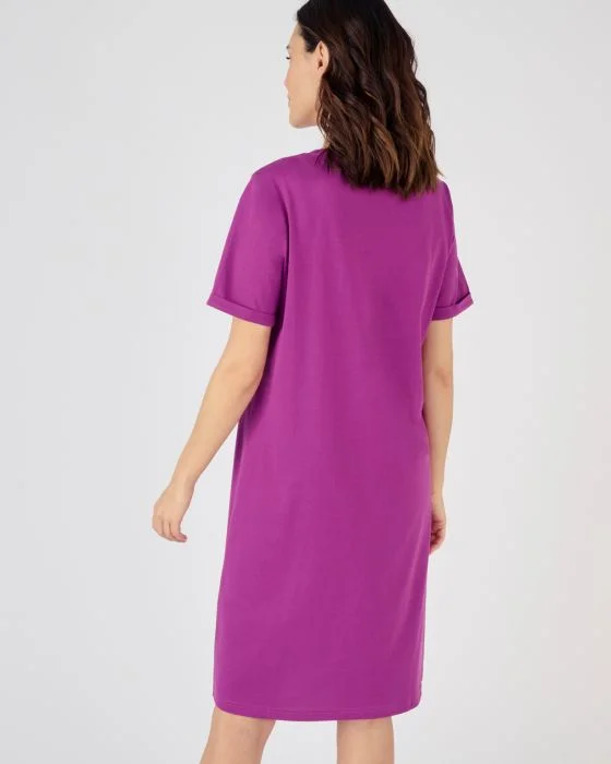 Chemise de nuit manches courtes pur coton peigné