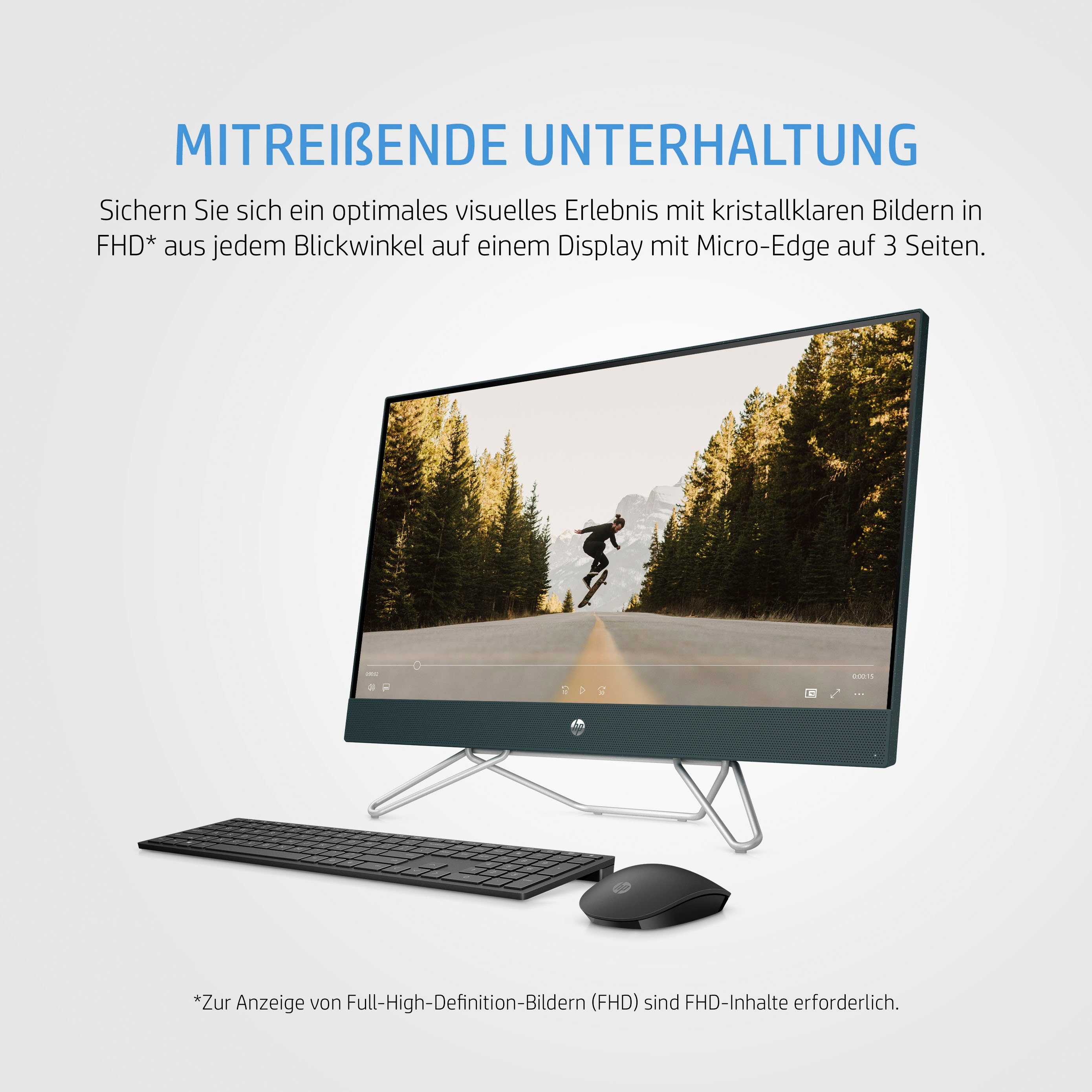 HP 27-cb0203ng All-in-One PC (27 Zoll, AMD Ryzen 7 5700U, Radeon™ Graphics, 16 GB RAM, 1000 GB SSD)