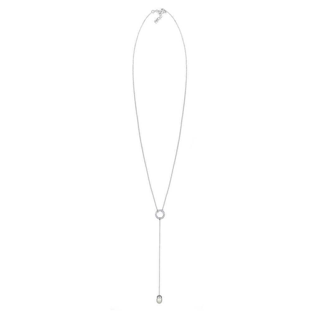 Elli Elli Collier Y-Kette Kristalle Perle 925 Silber collier