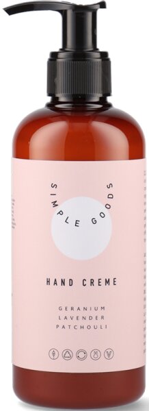 Simple Goods Hand Cream Geranium, Lavender, Patchouli Handcreme