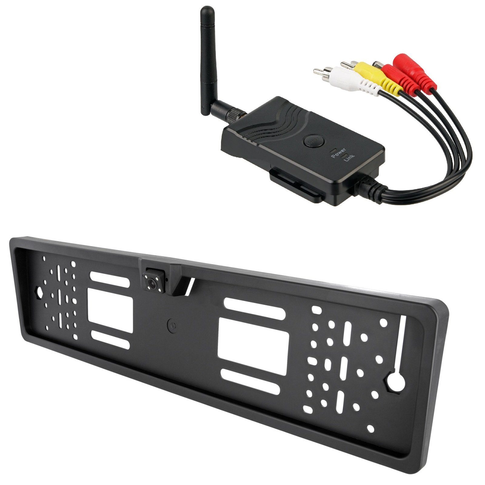 CARMATRIX CM-1111 Rückfahrkamera (Auto WLAN Rückfahrsystem Funk Einparkhilfe HD Rückfahrkamera, im Nummernschild mit App)