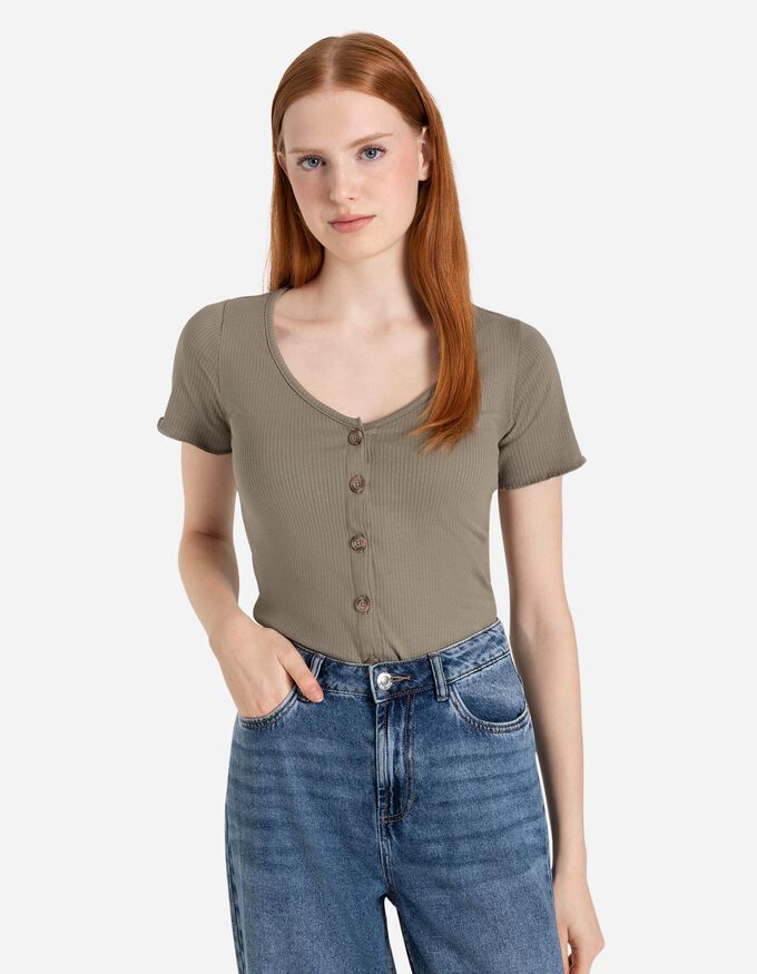 T-Shirt - Knopfverschluss