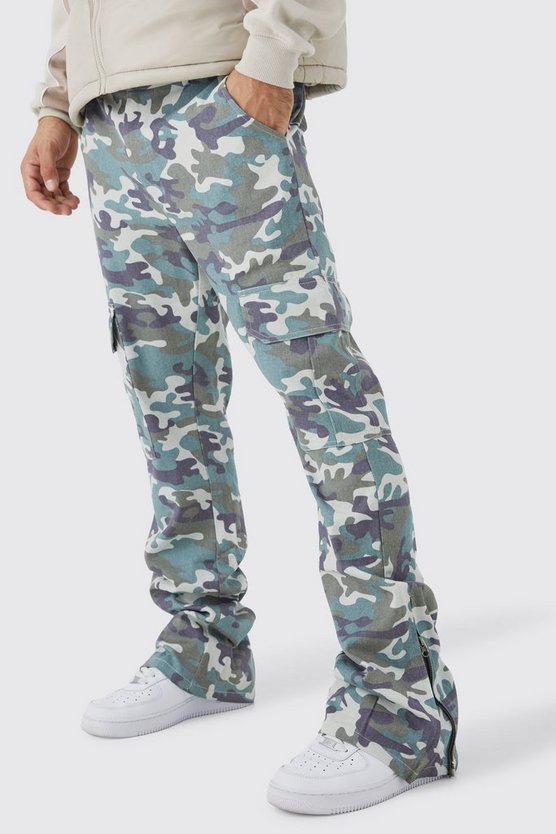 Slim-Fit Camouflage Schlaghose