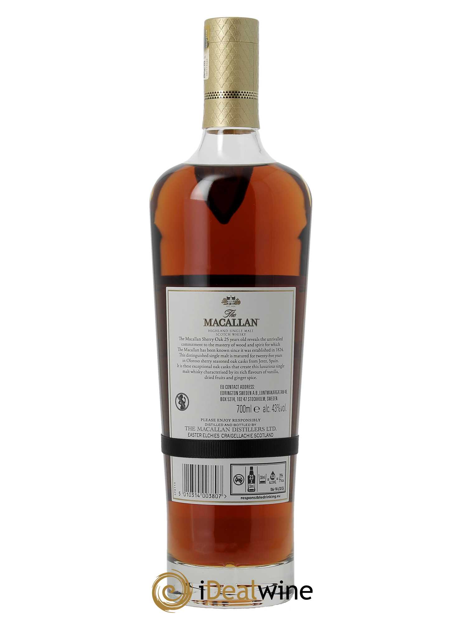 Whisky Macallan (The) 25 years Of. Sherry Oak Casks (70cl)  - Lot de 1 Bouteille