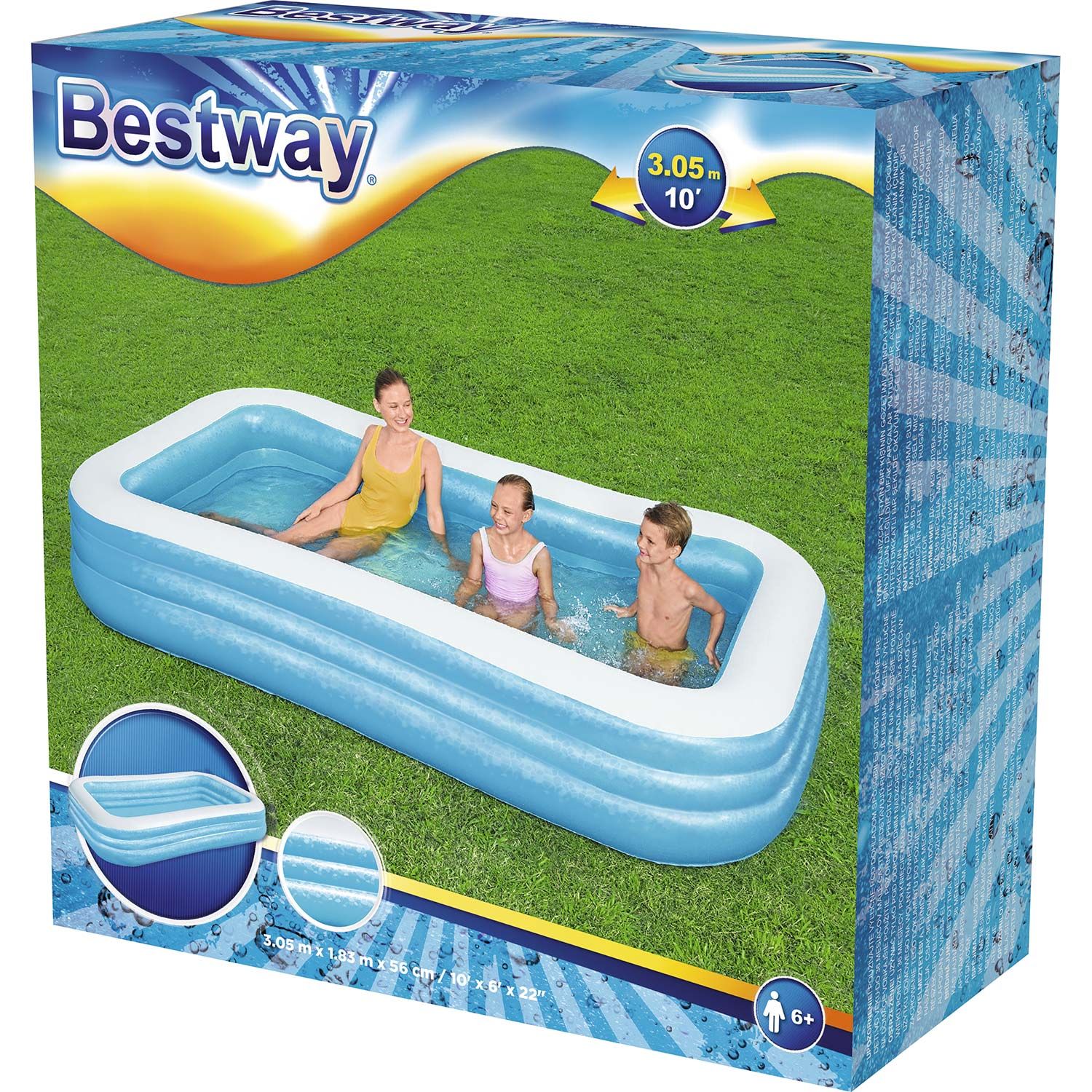 Bestway 305 x 183 cm aufblasbarer Familienpool