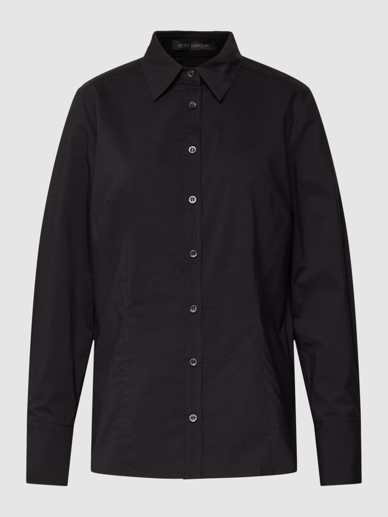 Bluse mit Hemdblusenkragen in schwarz