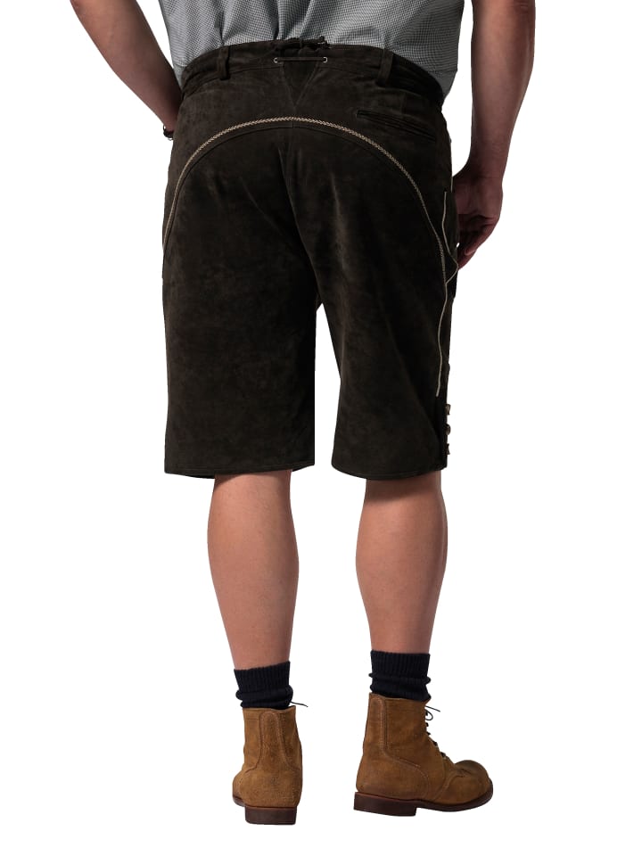 Men Plus Lederhose in olive günstig kaufen