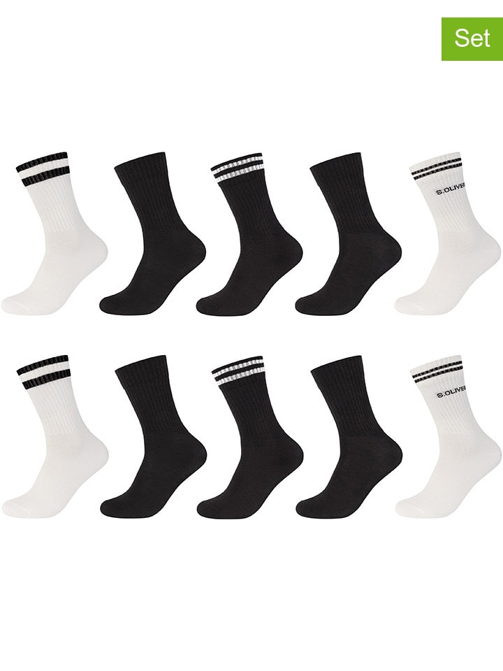 s.Oliver 10er-Set: Socken in Schwarz/ Weiß günstig kaufen