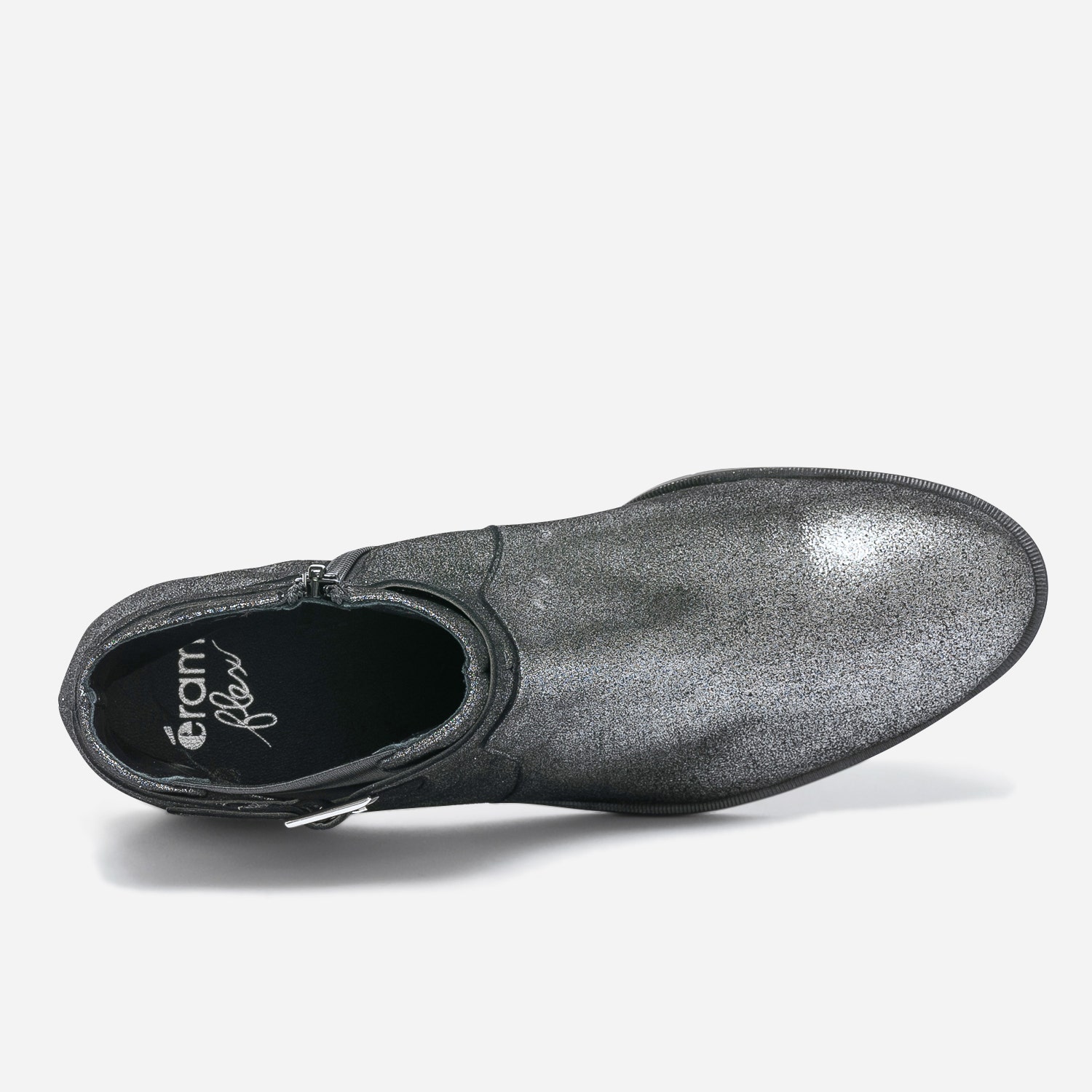 Boots ERAM FLEX gris métallisé en cuir à bride