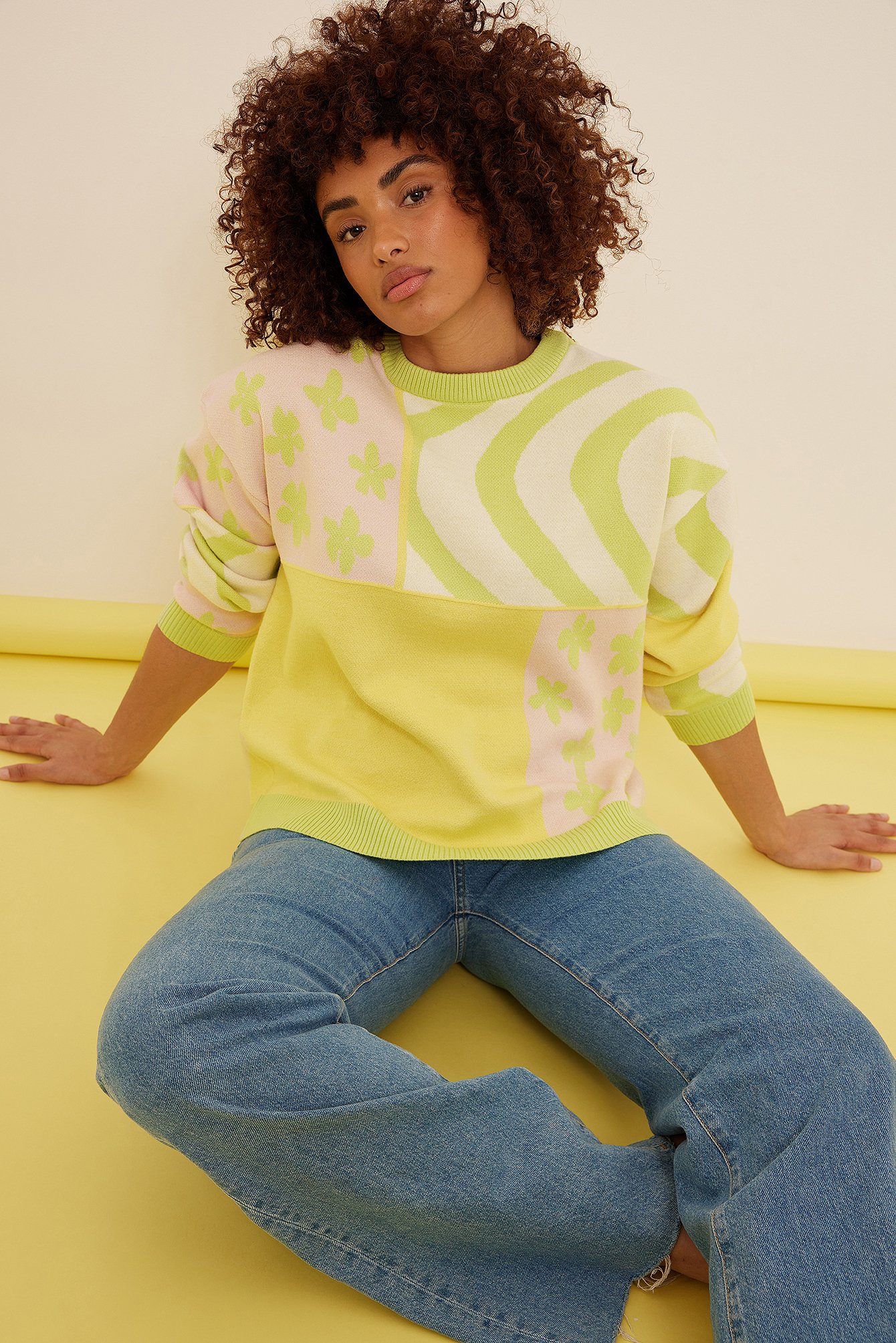 Oversize-Strickpullover mit Jacquardmuster