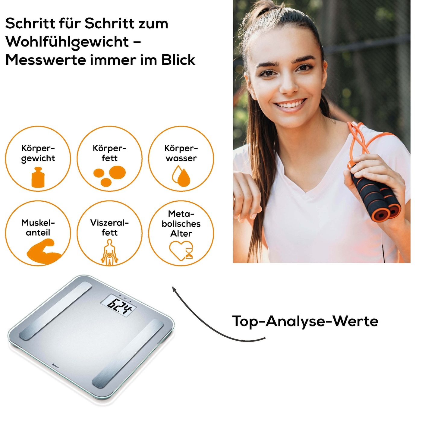 Beurer BF 183 Diagnosewaage-Diagnosewaage mit extra großen Anzeige