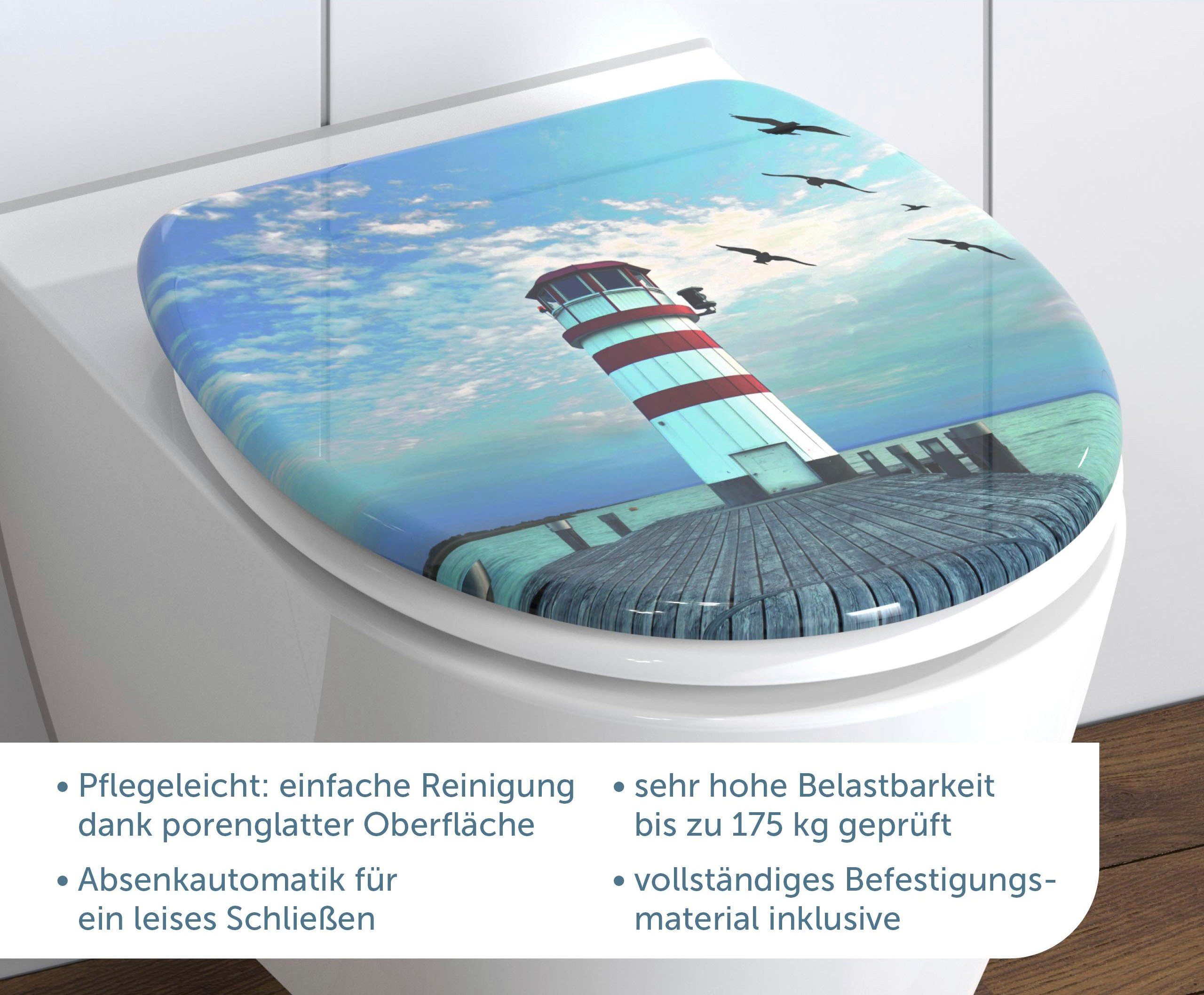 Schütte WC-Sitz Lighthouse, Duroplast, mit Absenkautomatik