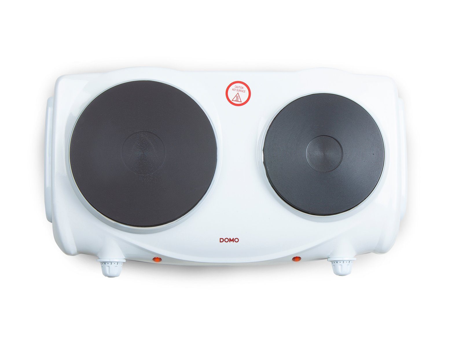 Domo Doppelkochplatte, Mobiles elektrisches 2er Platten autarkes Kochfeld 15,5/18,5cm Camping