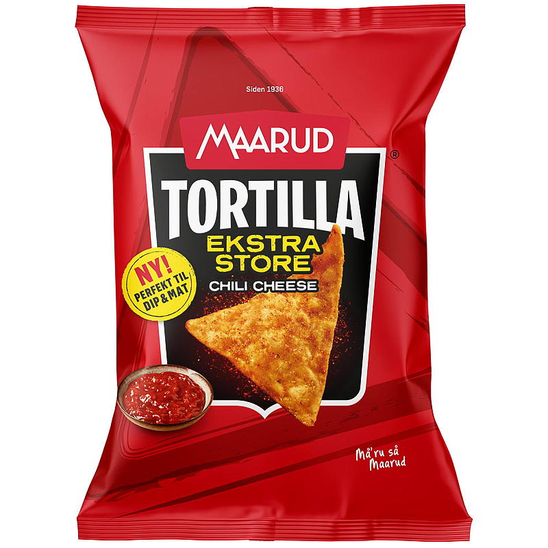 Maarud Tortilla 140 g Ekstra store chili cheese