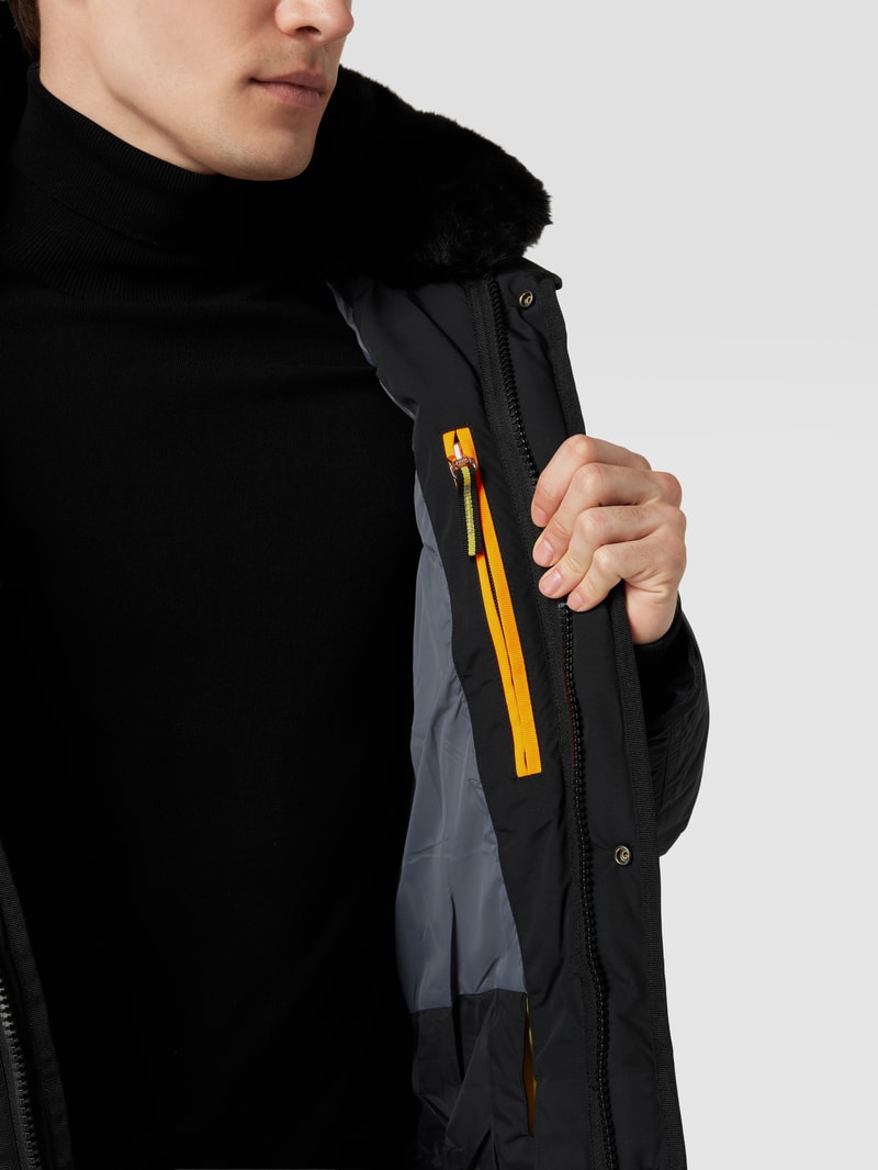 Steppjacke mit Kunstpelzkragen Modell 'MARVELLOUS' in schwarz