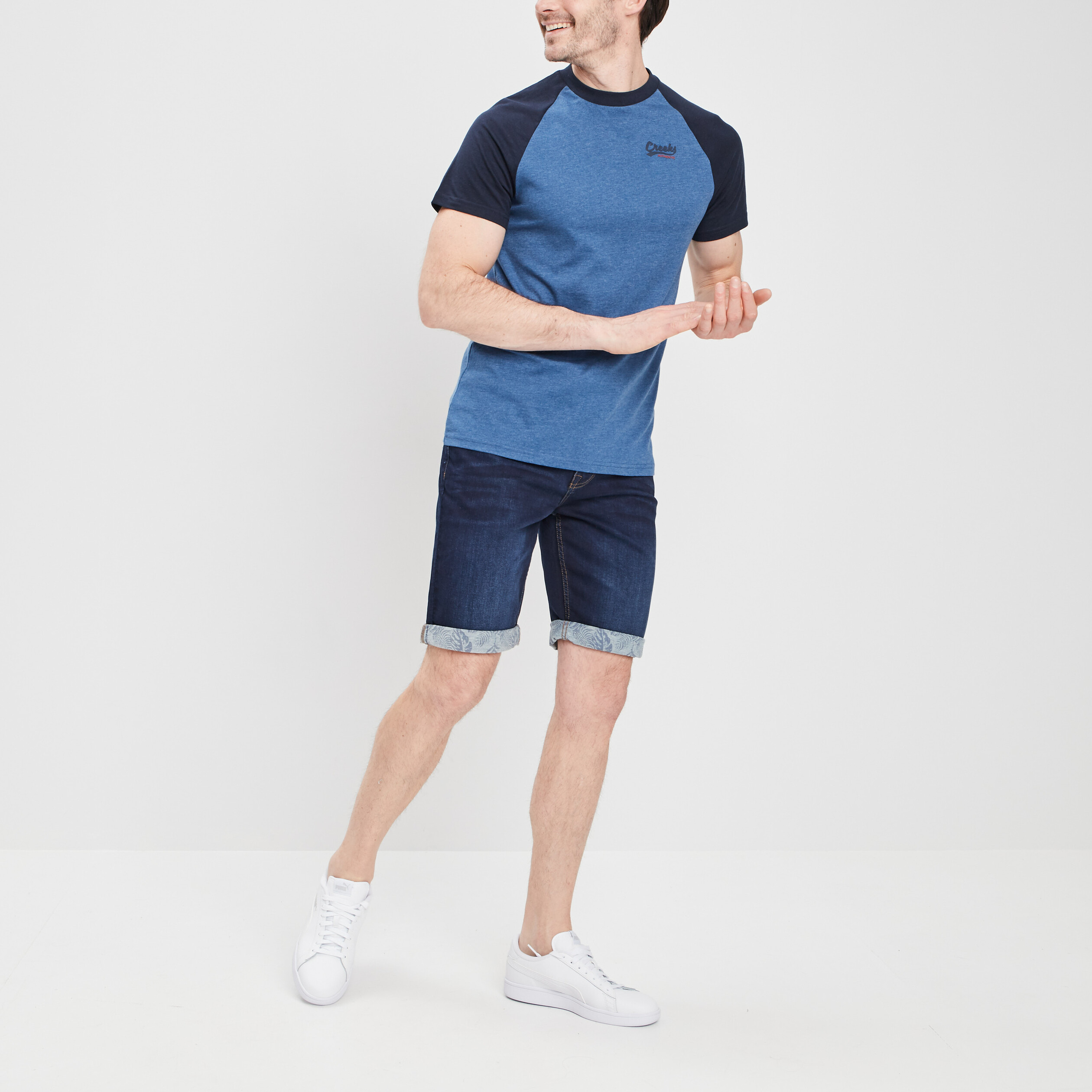 T-shirt manches courtes Creeks bleu homme | La Halle