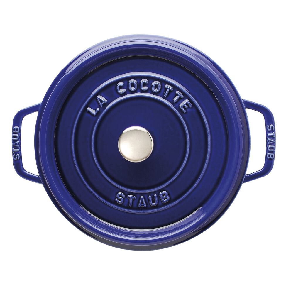 Cocotte 24 cm, rund, Dunkelblau, Gusseisen