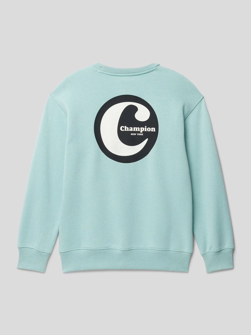 Sweatshirt mit Motiv- und Statement-Print Modell 'Rochester' in helltürkis